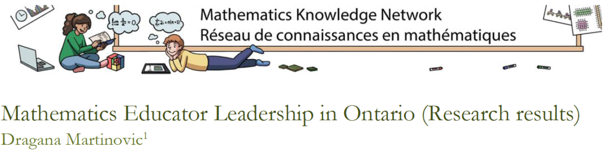 Research Report: Mathematics Educator Leadership in ON