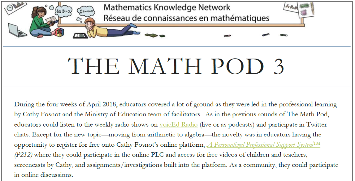 The Math Pod Cycle 3 Overview